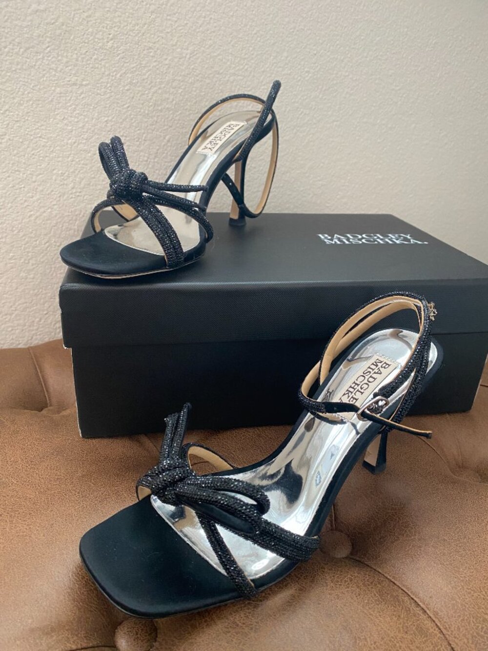 BADGLEY MISCHKA | Effie Strappy Bow Stiletto Heels - Picture 3 of 9